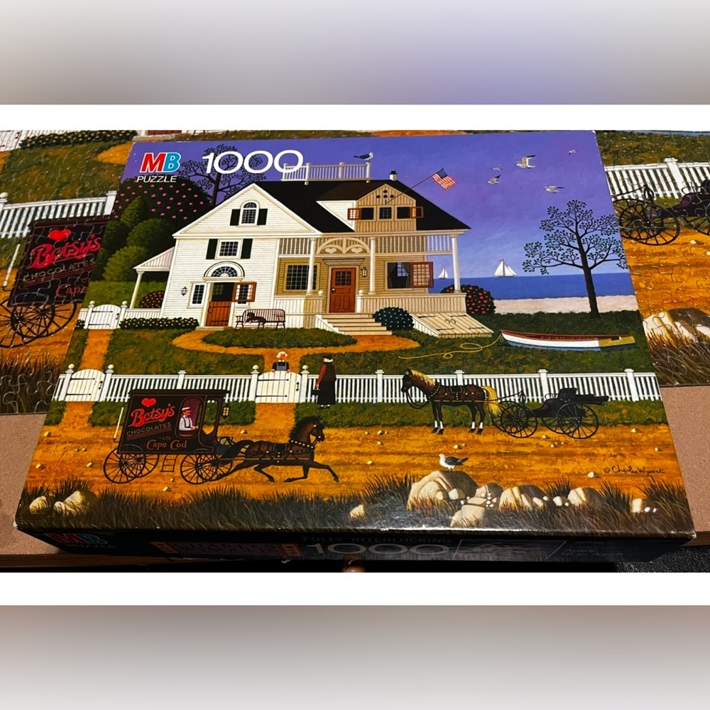 1000-Piece Cape Cod House Jigsaw Puzzle - Blue/White